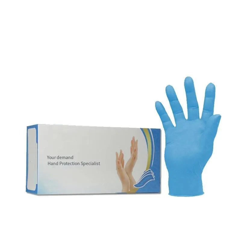 100 Pieces / Box Disposable Nitrile Gloves Food Grade Labor Protection Gloves Rubber Blue S Size Gloves