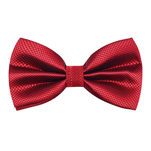 200PCS 001 Wine Red-Solid Color Adjustable Band Pre-tied Bow Ties