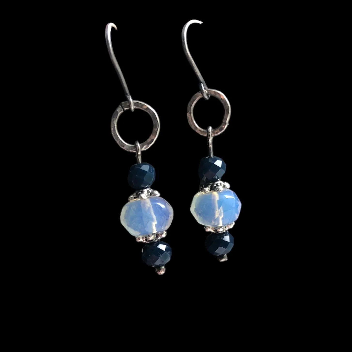 925 Silver and Opalite Dangle Earrings