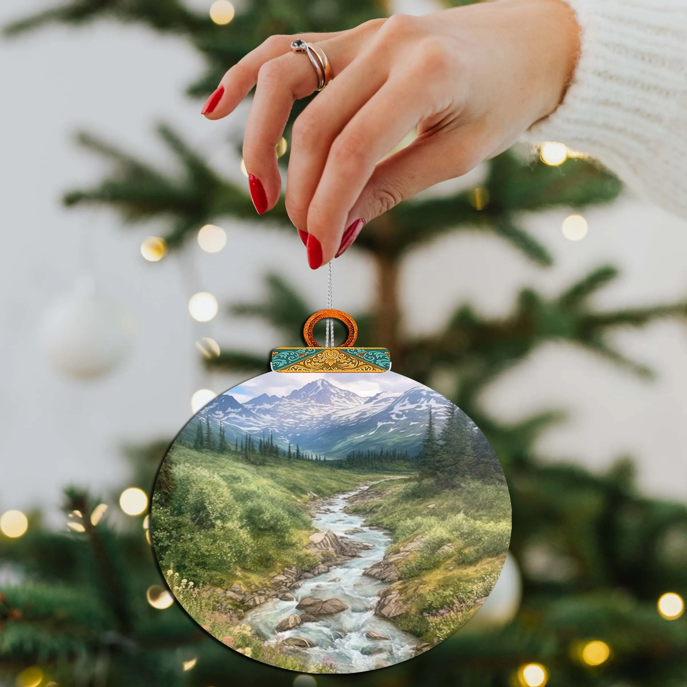 Alaskan Wilderness Wooden Ornaments by G.Debrekht - Wildlife Holiday Décor - 870076