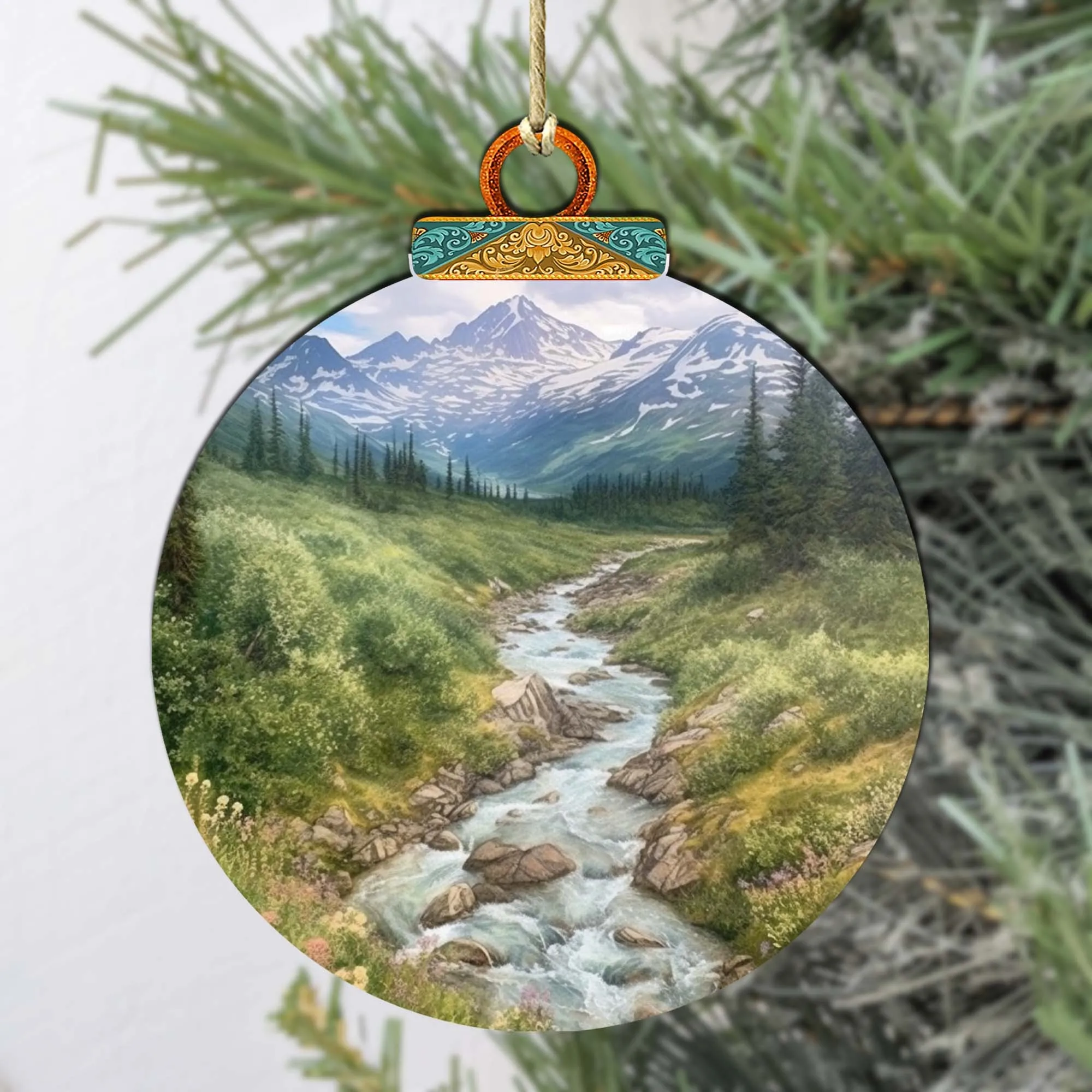 Alaskan Wilderness Wooden Ornaments by G.Debrekht - Wildlife Holiday Décor - 870076