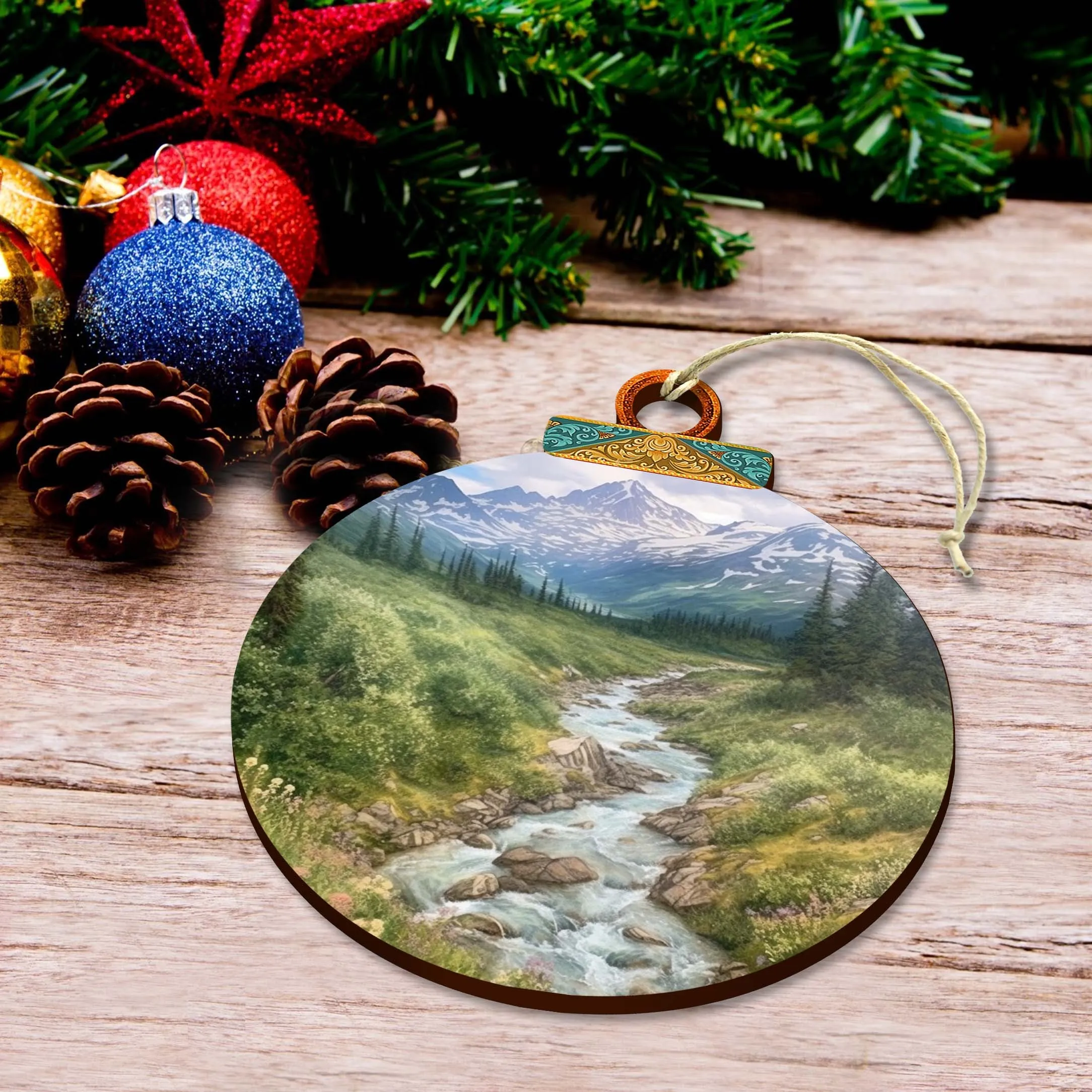 Alaskan Wilderness Wooden Ornaments by G.Debrekht - Wildlife Holiday Décor - 870076