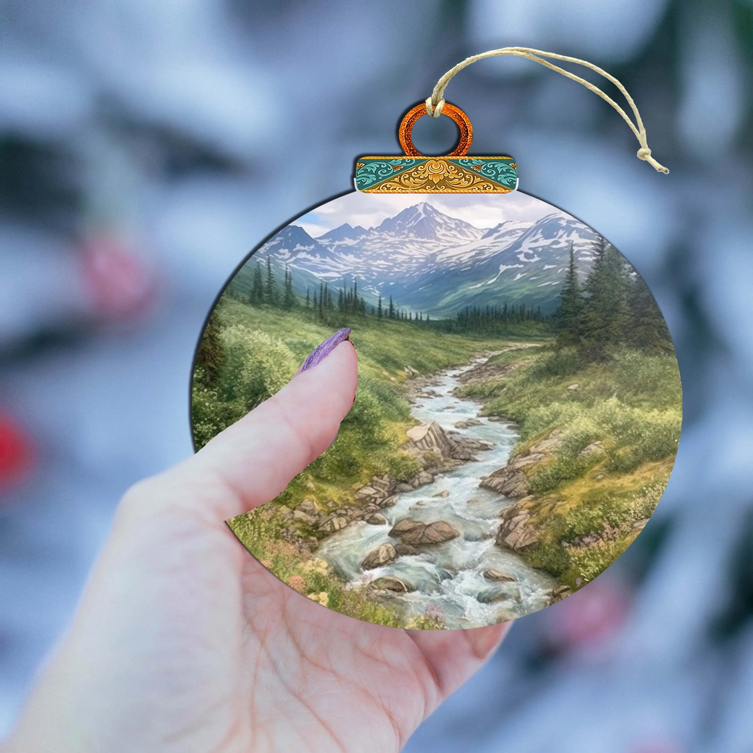 Alaskan Wilderness Wooden Ornaments by G.Debrekht - Wildlife Holiday Décor - 870076