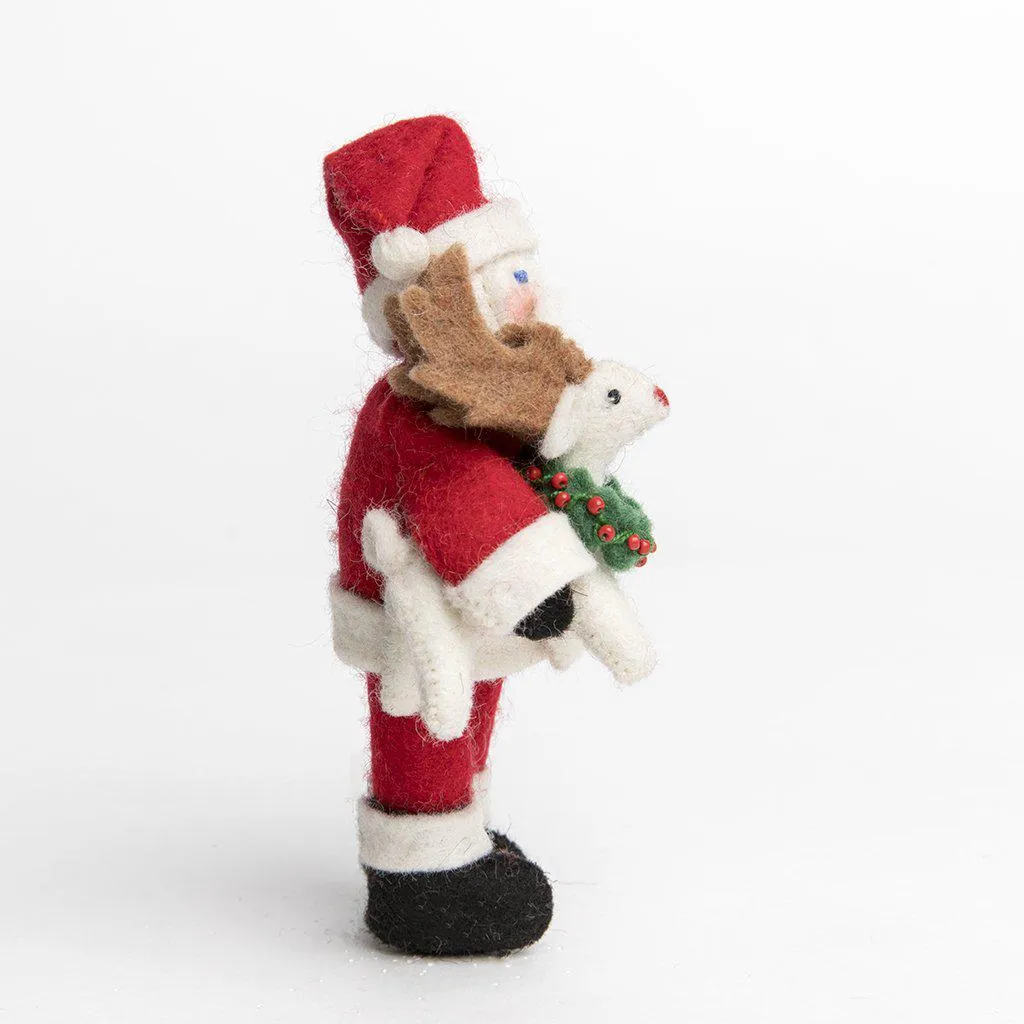Baby Rudolph Santa Ornament