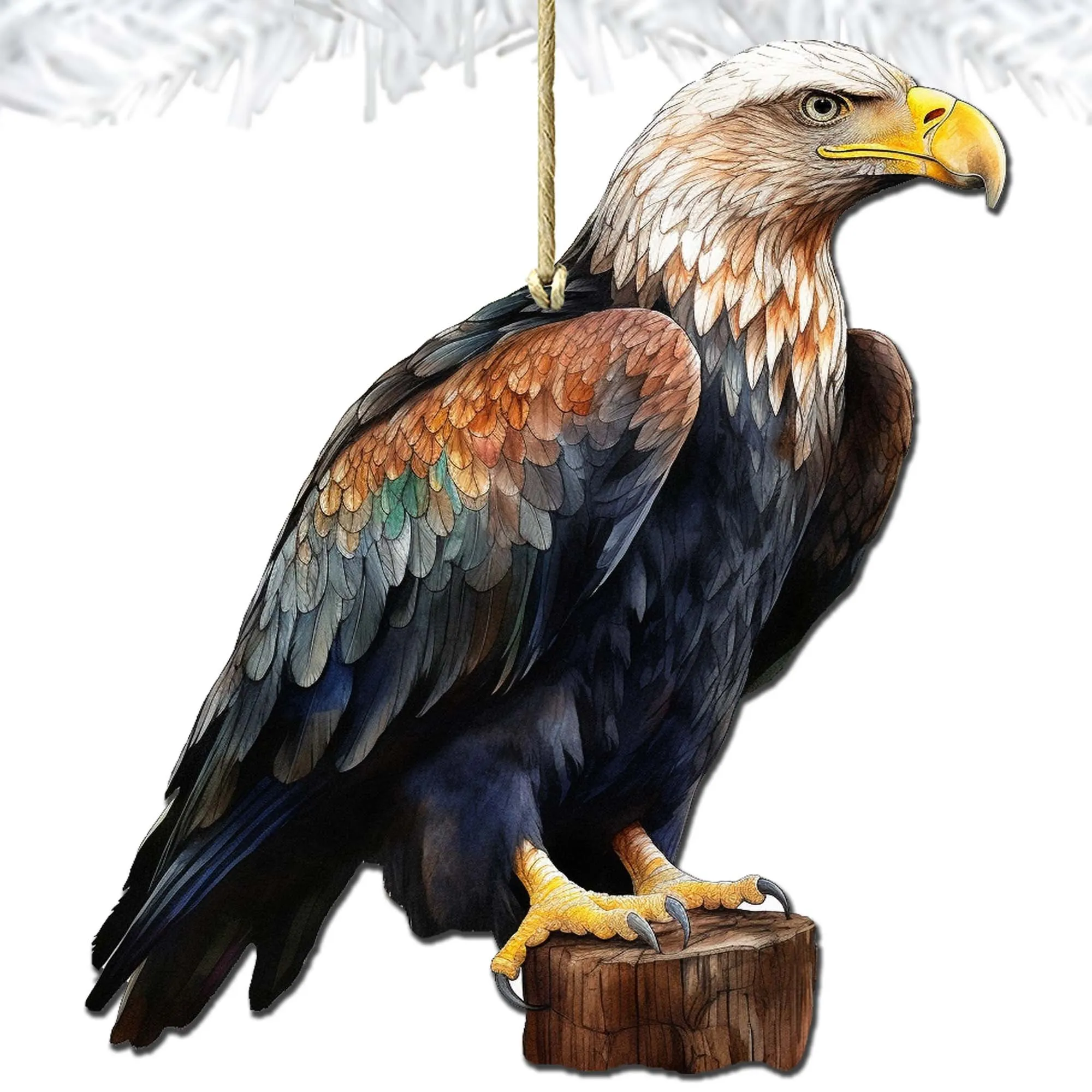 Bald Eagle Charm Wooden Ornaments by G.Debrekht - Wildlife Holiday Décor - 8710101-4