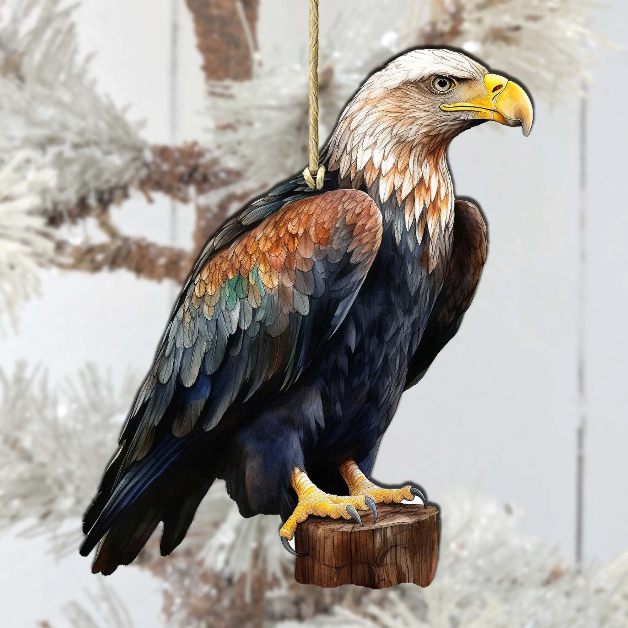 Bald Eagle Charm Wooden Ornaments by G.Debrekht - Wildlife Holiday Décor - 8710101-4