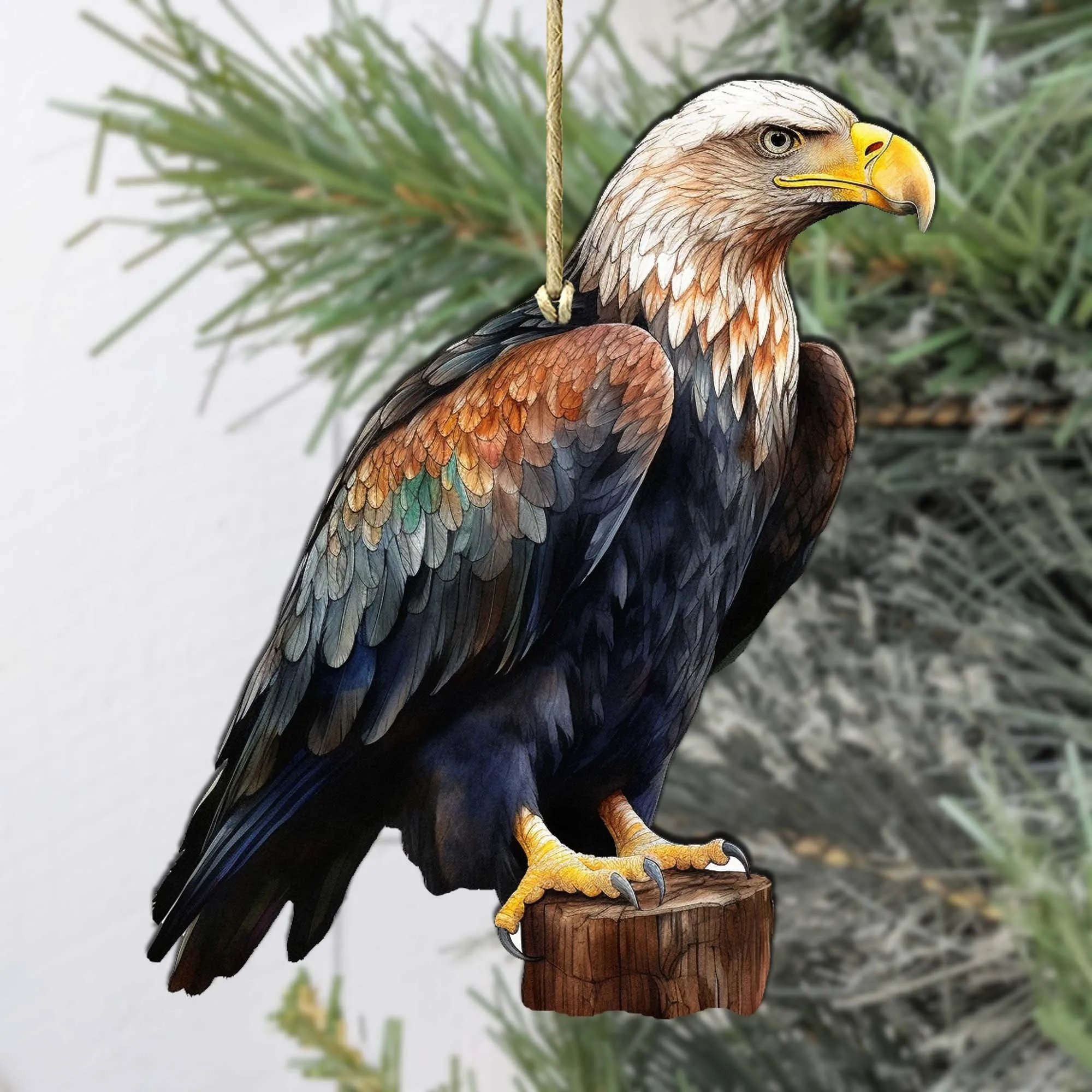 Bald Eagle Charm Wooden Ornaments by G.Debrekht - Wildlife Holiday Décor - 8710101-4