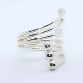 Balinese Sterling Silver Wrap Ring with Balls
