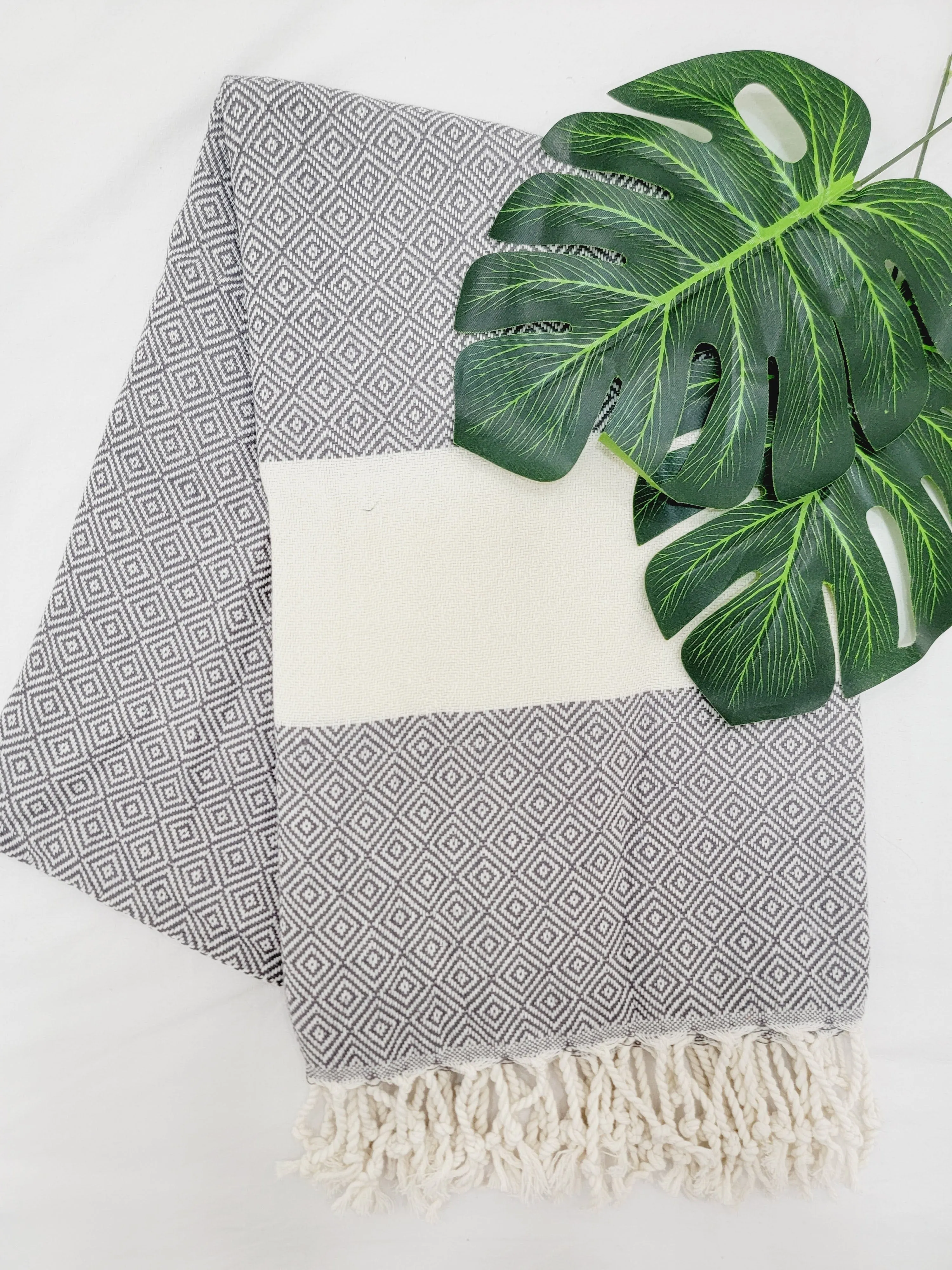 Beach/Bath Sand Free Towels-Easy Carry Quick Dry Thin Towel- Gray by EBRU Home