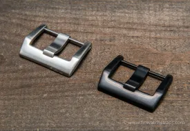 Bell & Ross buckle, stainless steel silver and black, 24 mm. Fits watch lugs 24 mm and 26 mm.