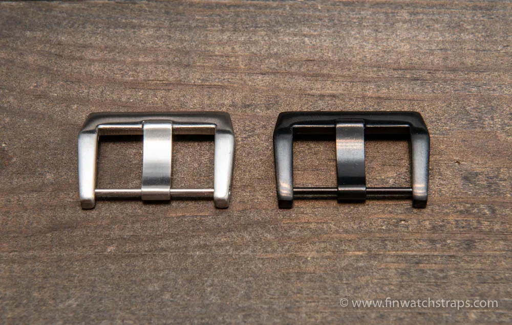 Bell & Ross buckle, stainless steel silver and black, 24 mm. Fits watch lugs 24 mm and 26 mm.