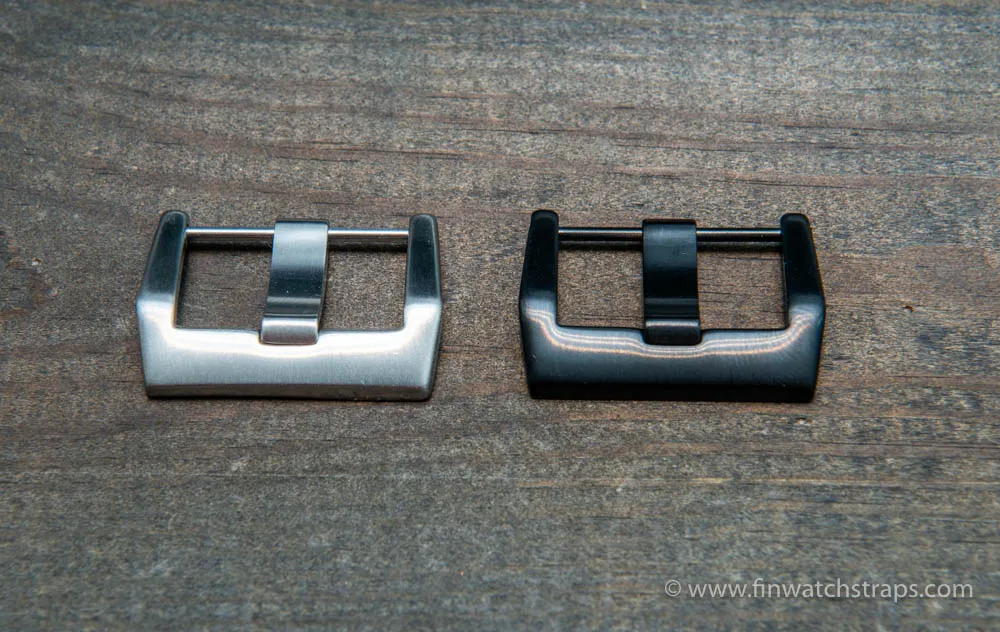 Bell & Ross buckle, stainless steel silver and black, 24 mm. Fits watch lugs 24 mm and 26 mm.