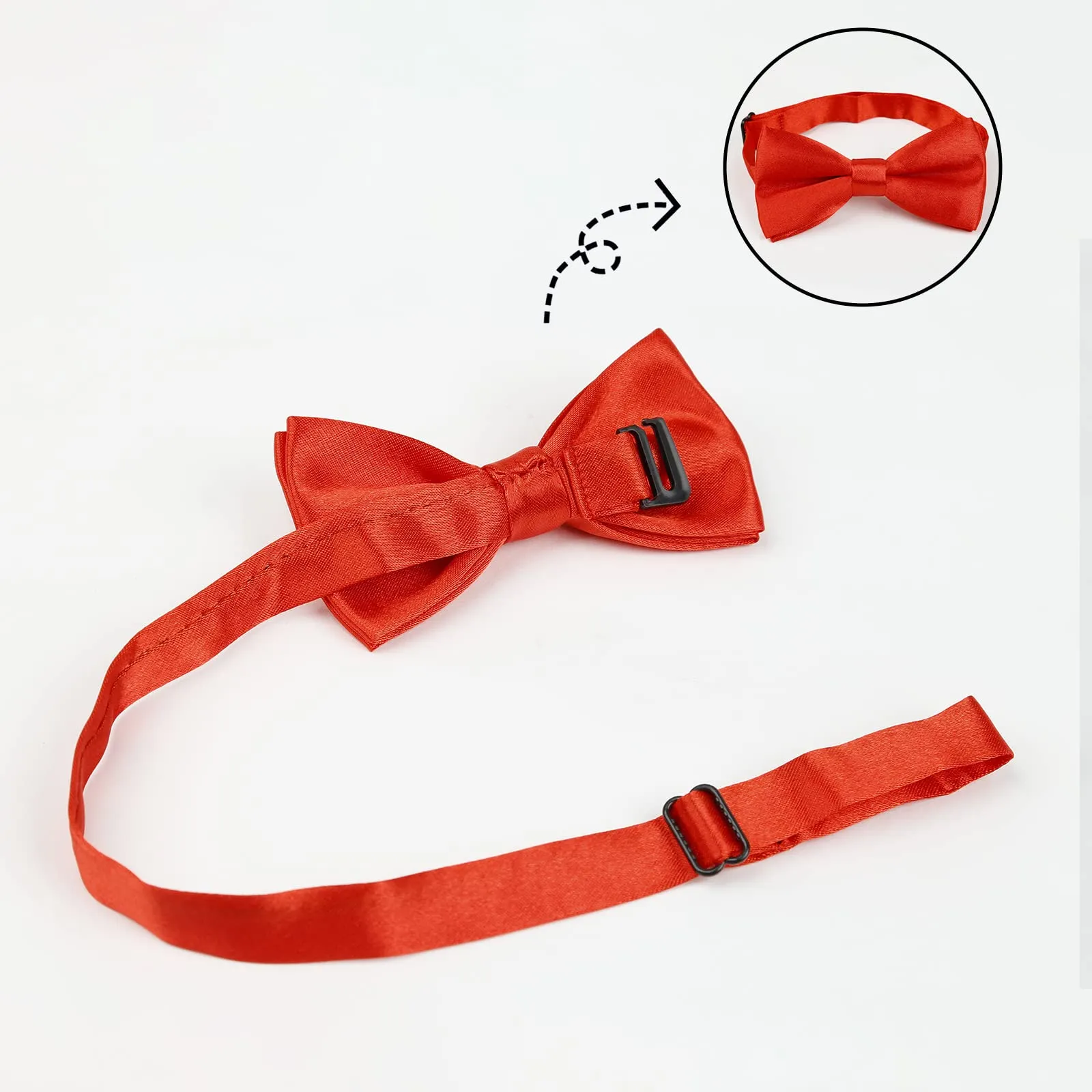 Boy's Pre-tied Bow Tie Fancy Plain Adjustable Bow ties-070