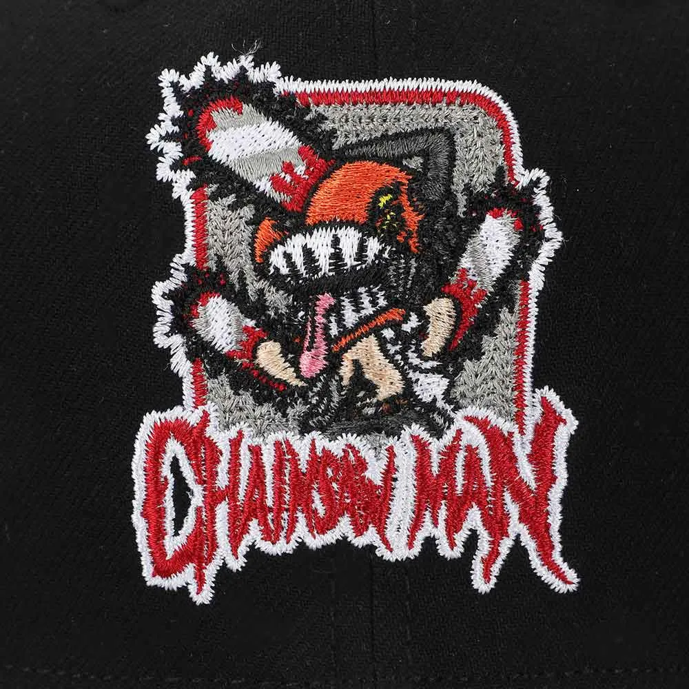 Chainsaw Man Chibi Embroidered Hat (Black)