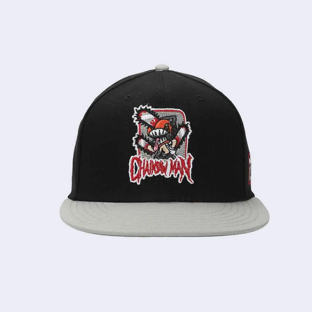 Chainsaw Man Chibi Embroidered Hat (Black)