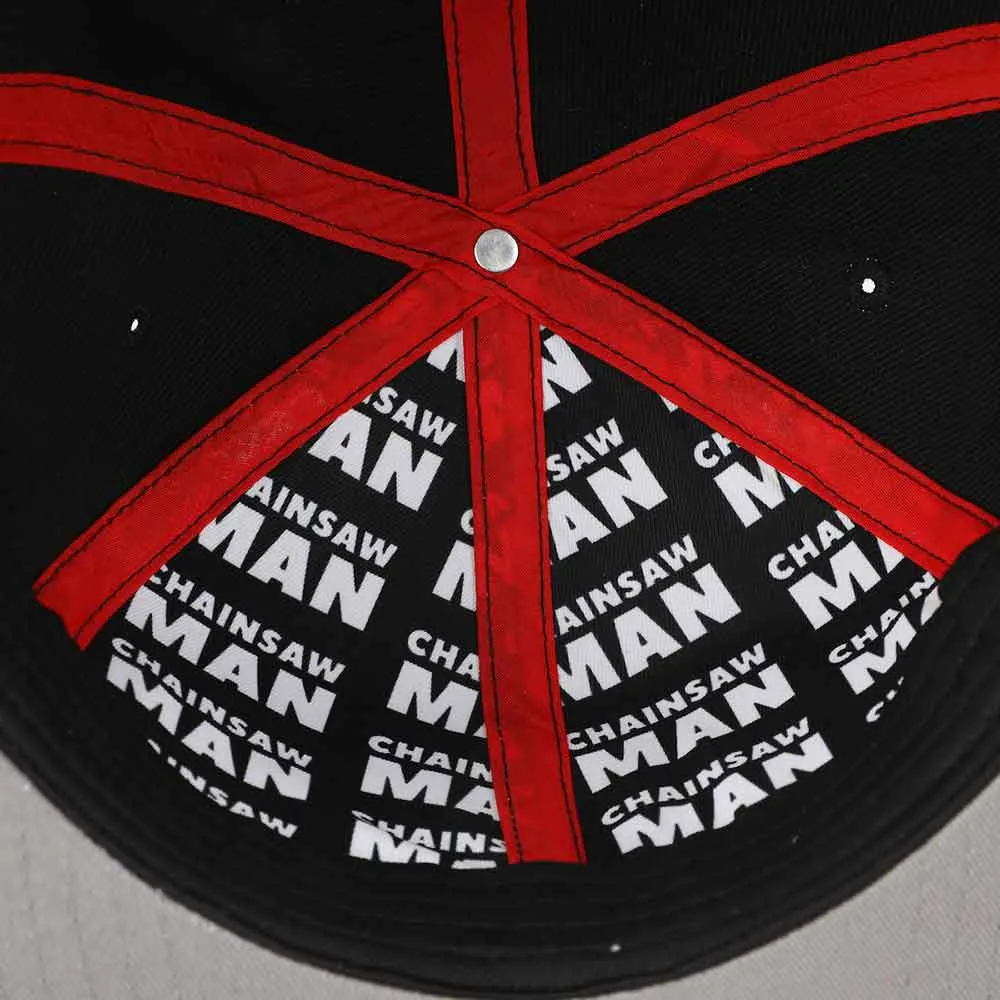 Chainsaw Man Chibi Embroidered Hat (Black)