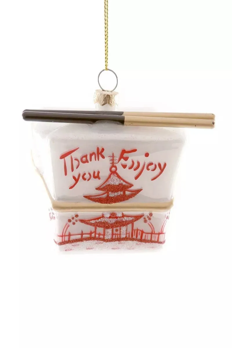 Chinese Take Out Box Ornament - Ivory