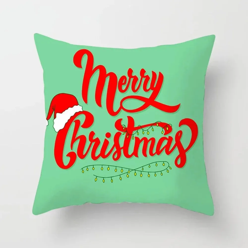 christmas pillowcase xmas themed zipper throw wintertime pillowcover ✈️ free.shipping