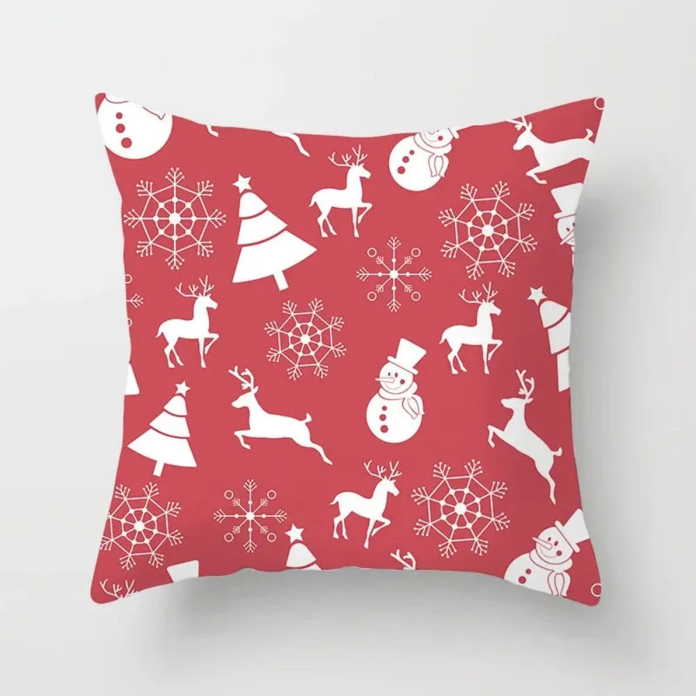 christmas pillowcase xmas themed zipper throw wintertime pillowcover ✈️ free.shipping