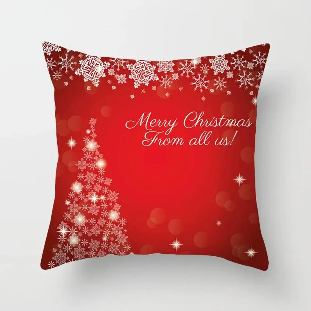 christmas pillowcase xmas themed zipper throw wintertime pillowcover ✈️ free.shipping