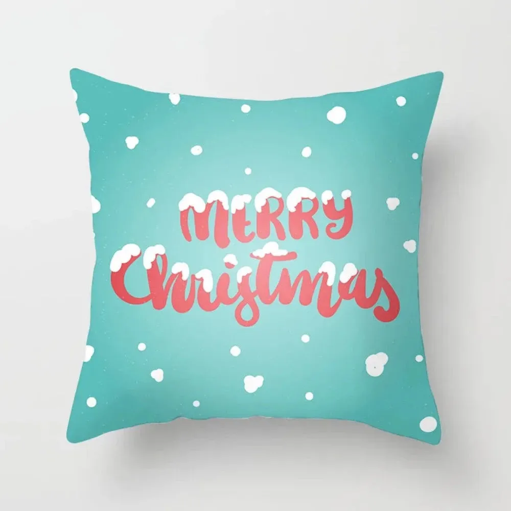 christmas pillowcase xmas themed zipper throw wintertime pillowcover ✈️ free.shipping