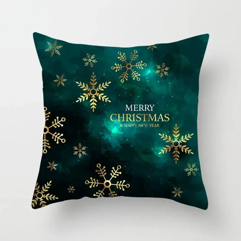 christmas pillowcase xmas themed zipper throw wintertime pillowcover ✈️ free.shipping