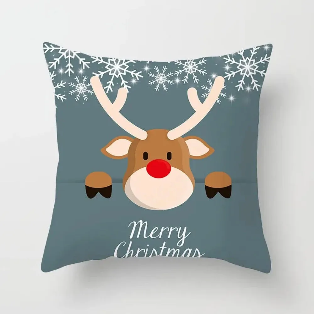 christmas pillowcase xmas themed zipper throw wintertime pillowcover ✈️ free.shipping