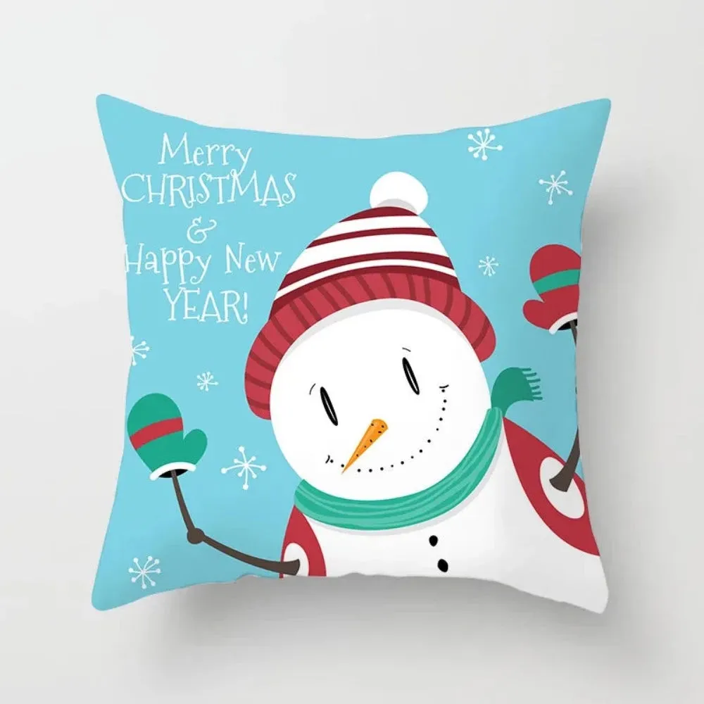 christmas pillowcase xmas themed zipper throw wintertime pillowcover ✈️ free.shipping