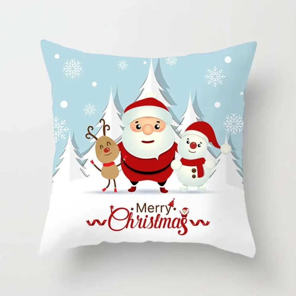 christmas pillowcase xmas themed zipper throw wintertime pillowcover ✈️ free.shipping