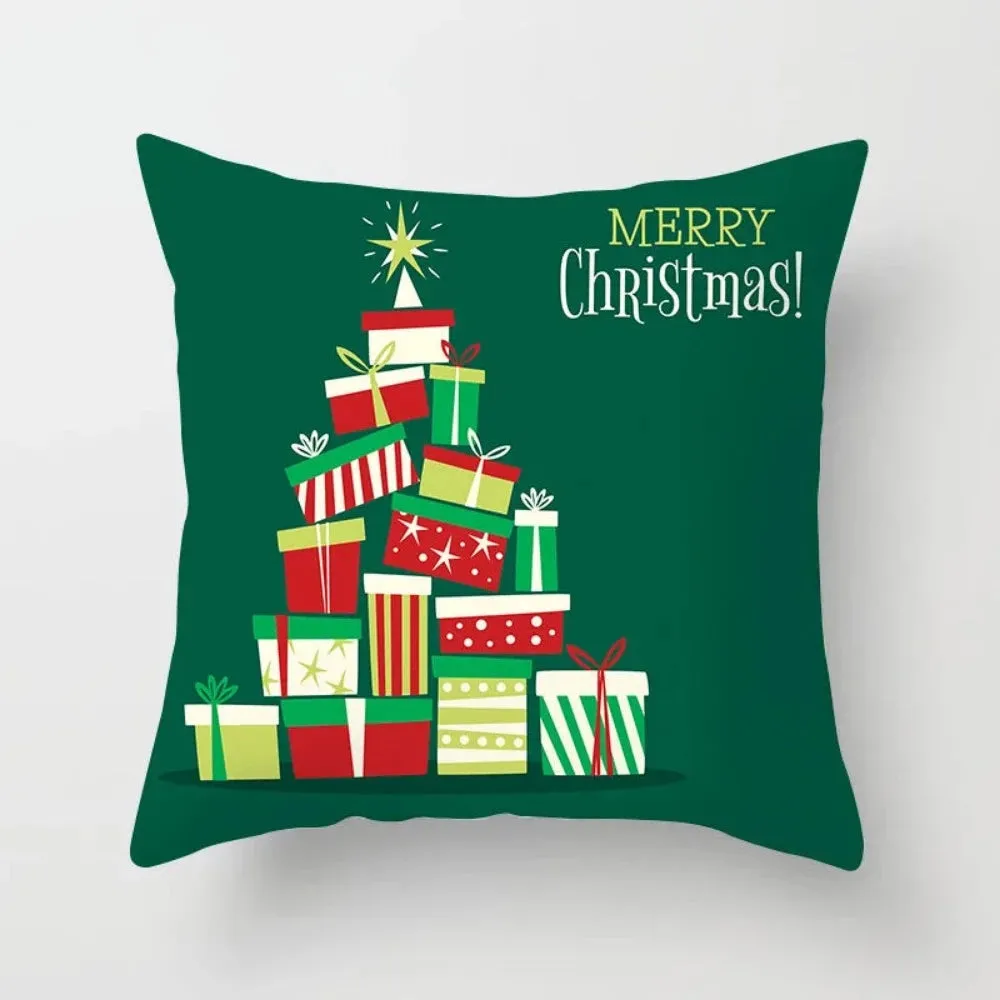 christmas pillowcase xmas themed zipper throw wintertime pillowcover ✈️ free.shipping