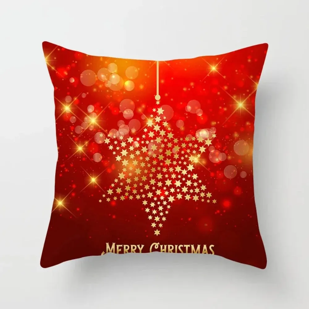 christmas pillowcase xmas themed zipper throw wintertime pillowcover ✈️ free.shipping