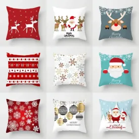 christmas pillowcase xmas themed zipper throw wintertime pillowcover ✈️ free.shipping