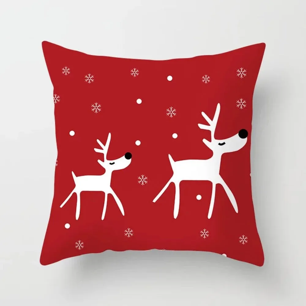 christmas pillowcase xmas themed zipper throw wintertime pillowcover ✈️ free.shipping