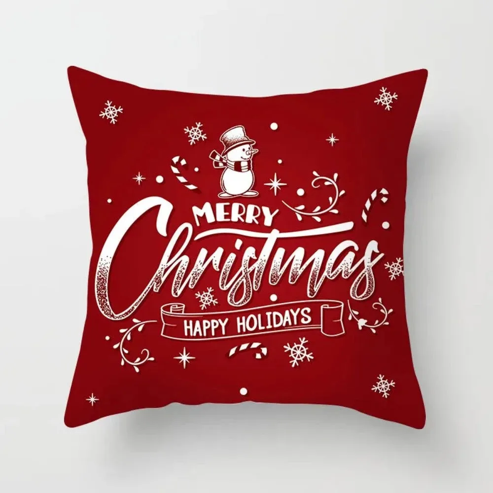 christmas pillowcase xmas themed zipper throw wintertime pillowcover ✈️ free.shipping