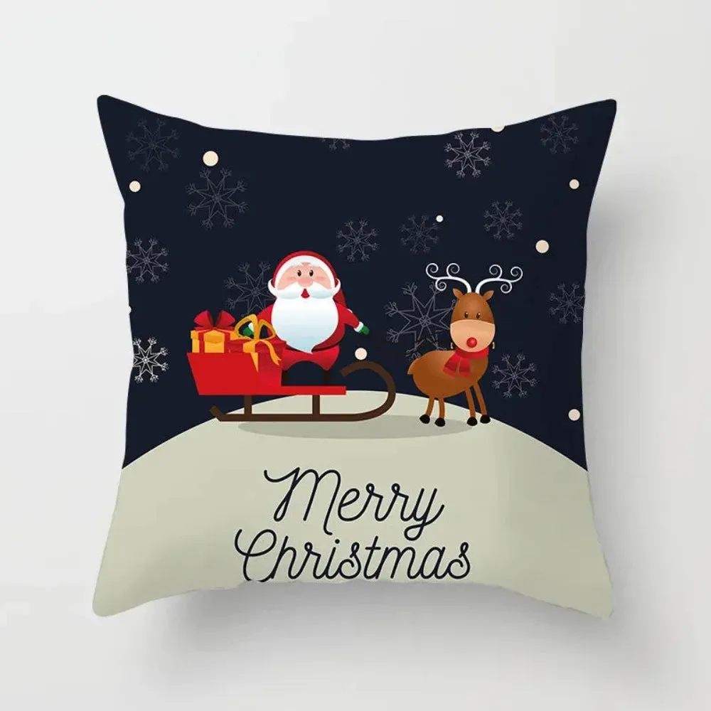 christmas pillowcase xmas themed zipper throw wintertime pillowcover ✈️ free.shipping
