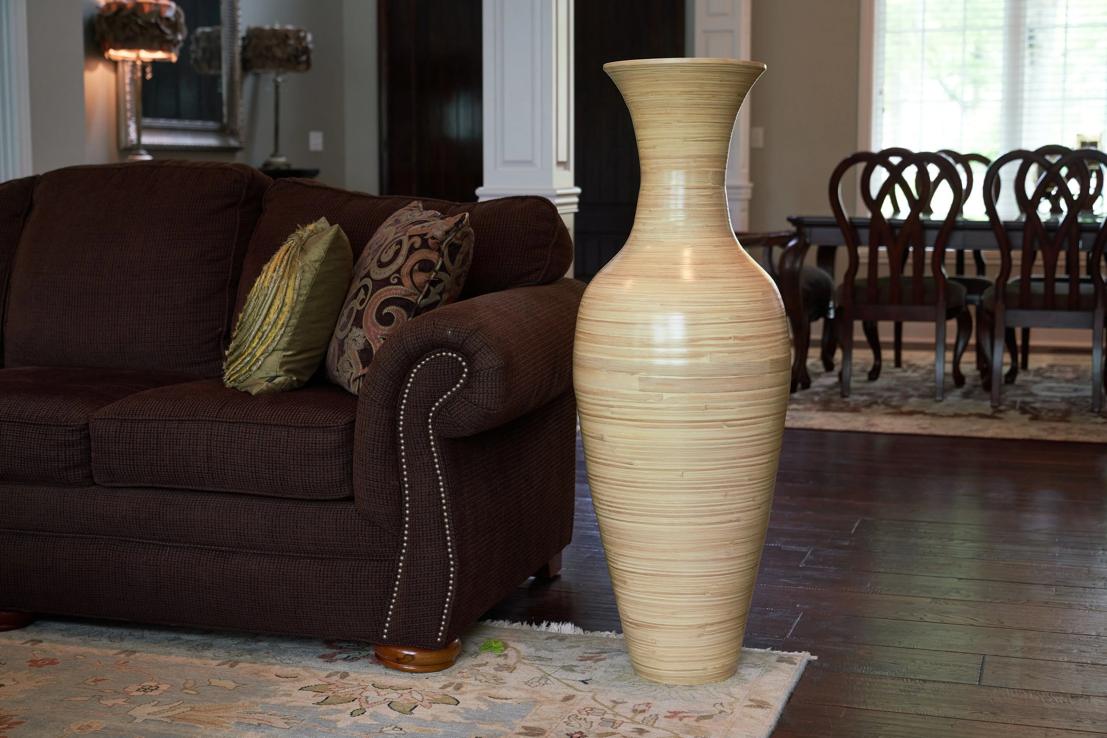 Classic Bamboo Floor Vase - Natural