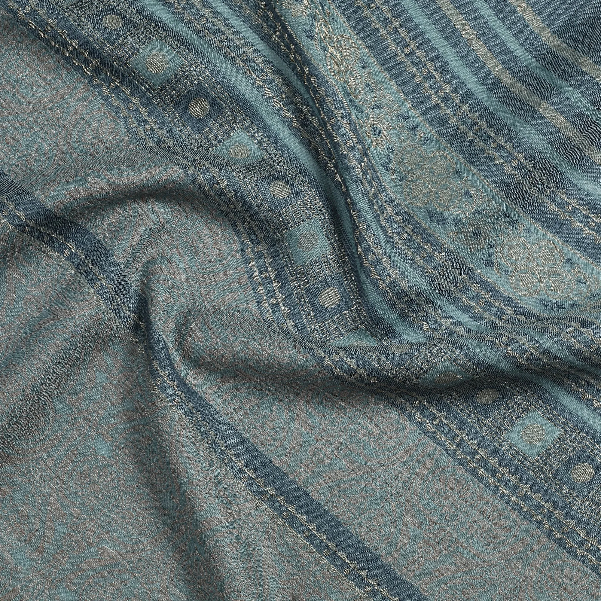 Daneen Gleaming Woolen Metal Statement Woven Design Shawl