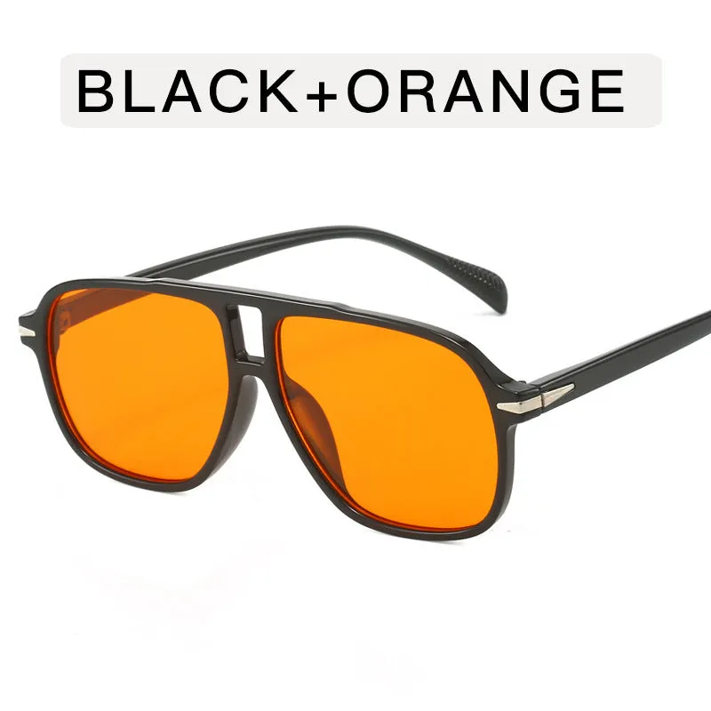 Double Beam Toad Retro Flying Leopard Print Stylish Sunglasses