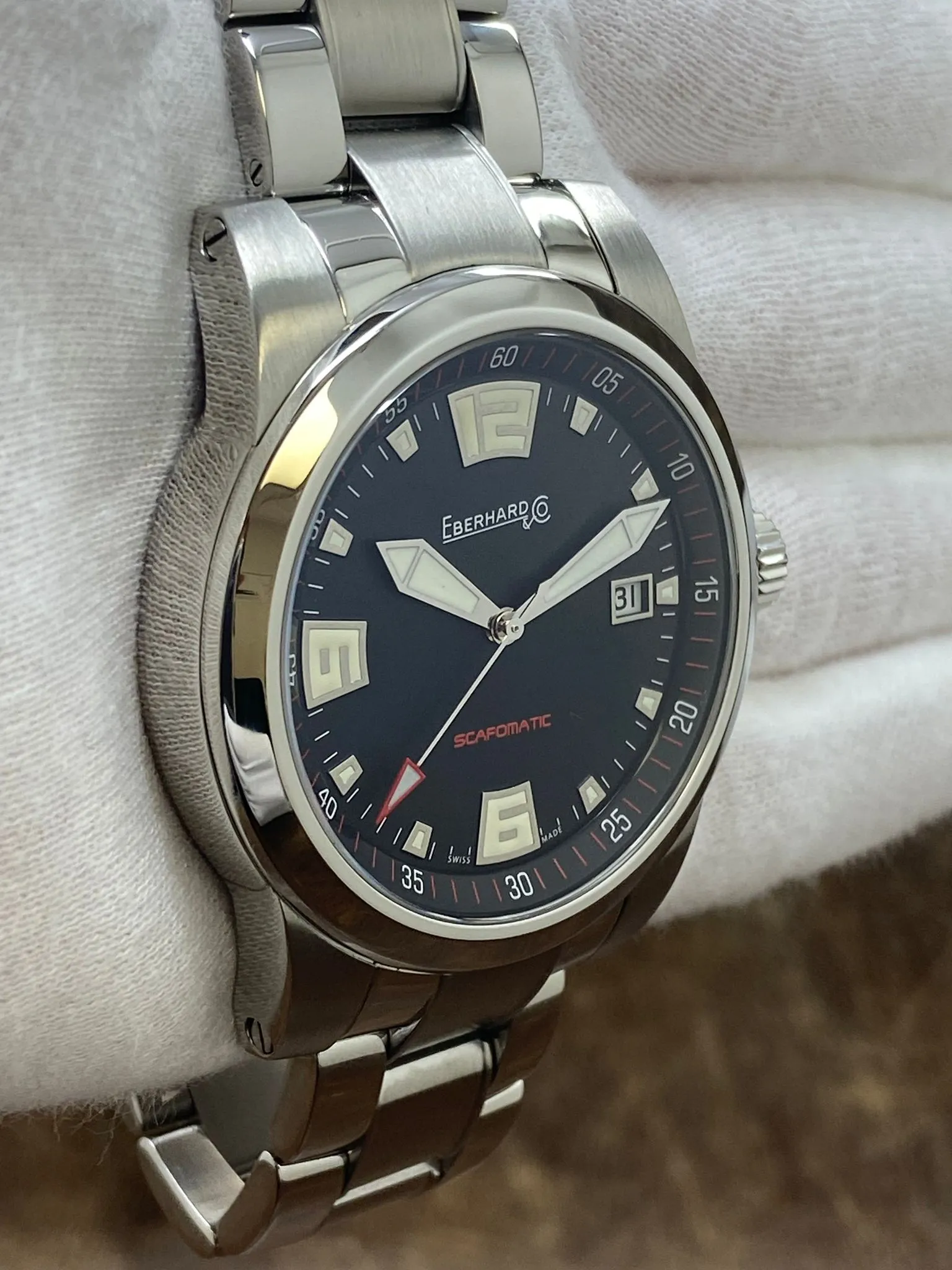 Eberhard Scafomatic 41026 Black Dial Automatic Men's Watch