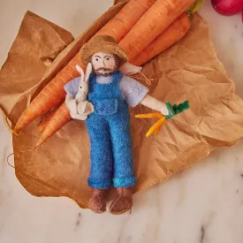 Farmer with Bunny Ornament