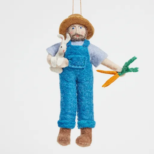 Farmer with Bunny Ornament