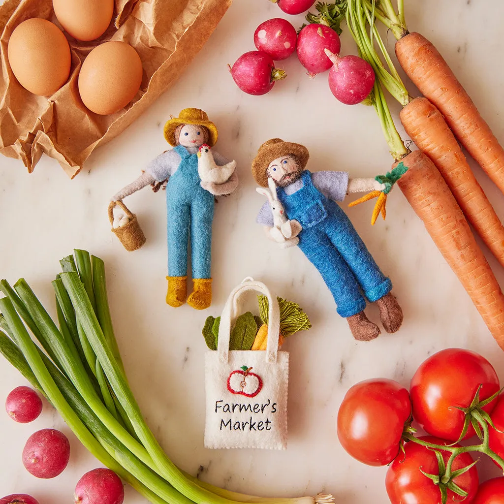Farmer with Bunny Ornament
