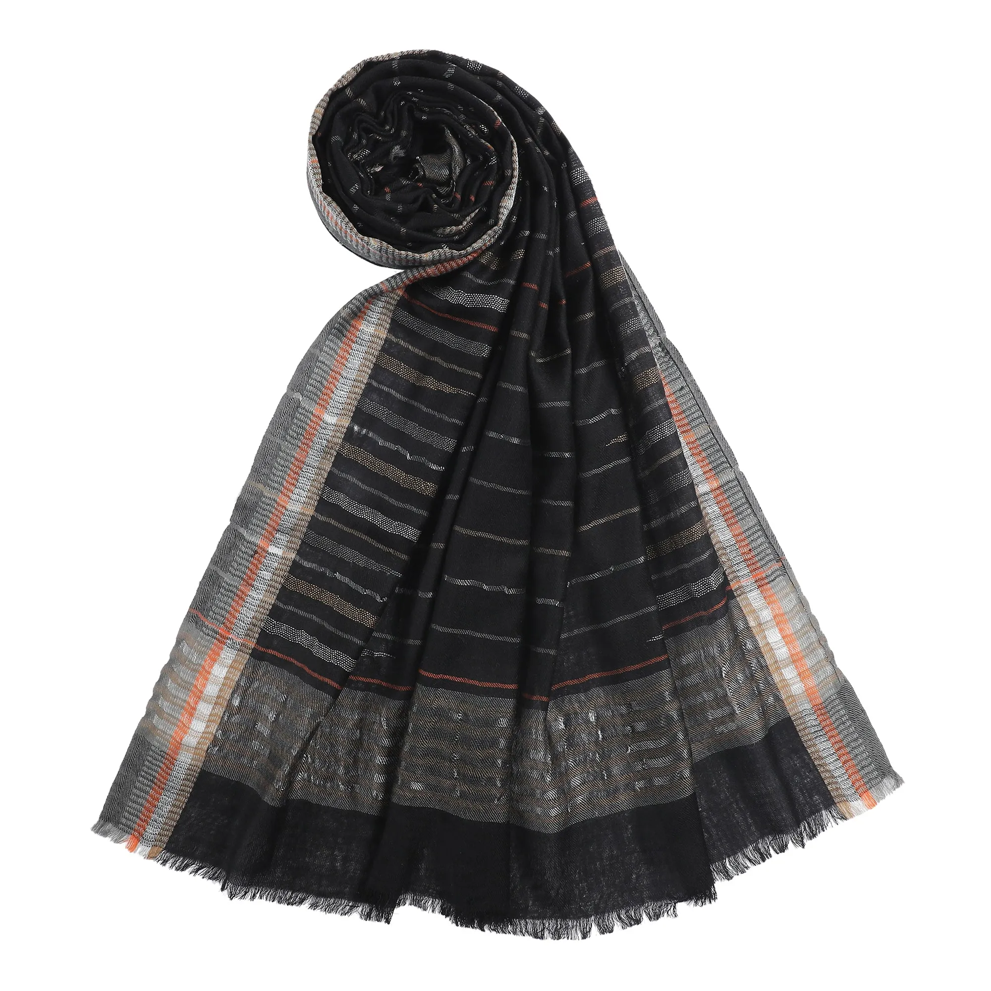Fauzia Wool Metallic Dobby Shawl