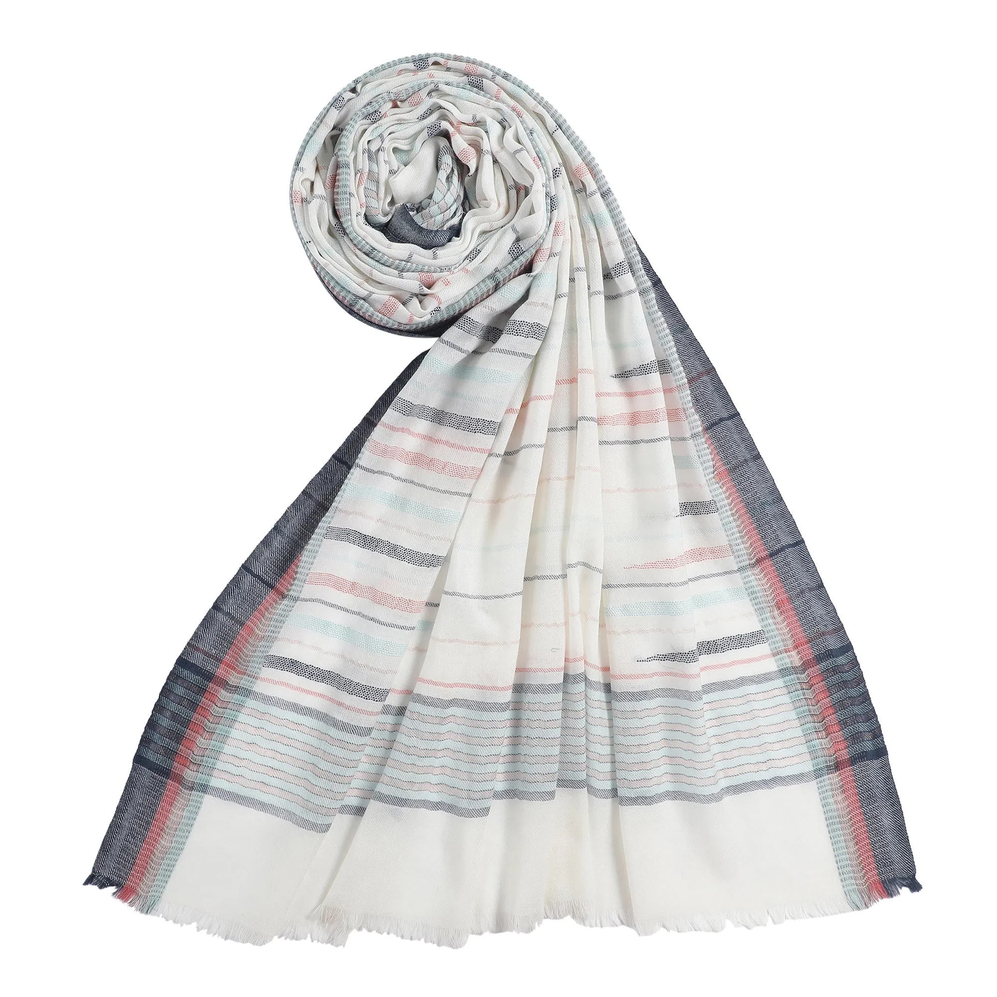 Fauzia Wool Metallic Dobby Shawl