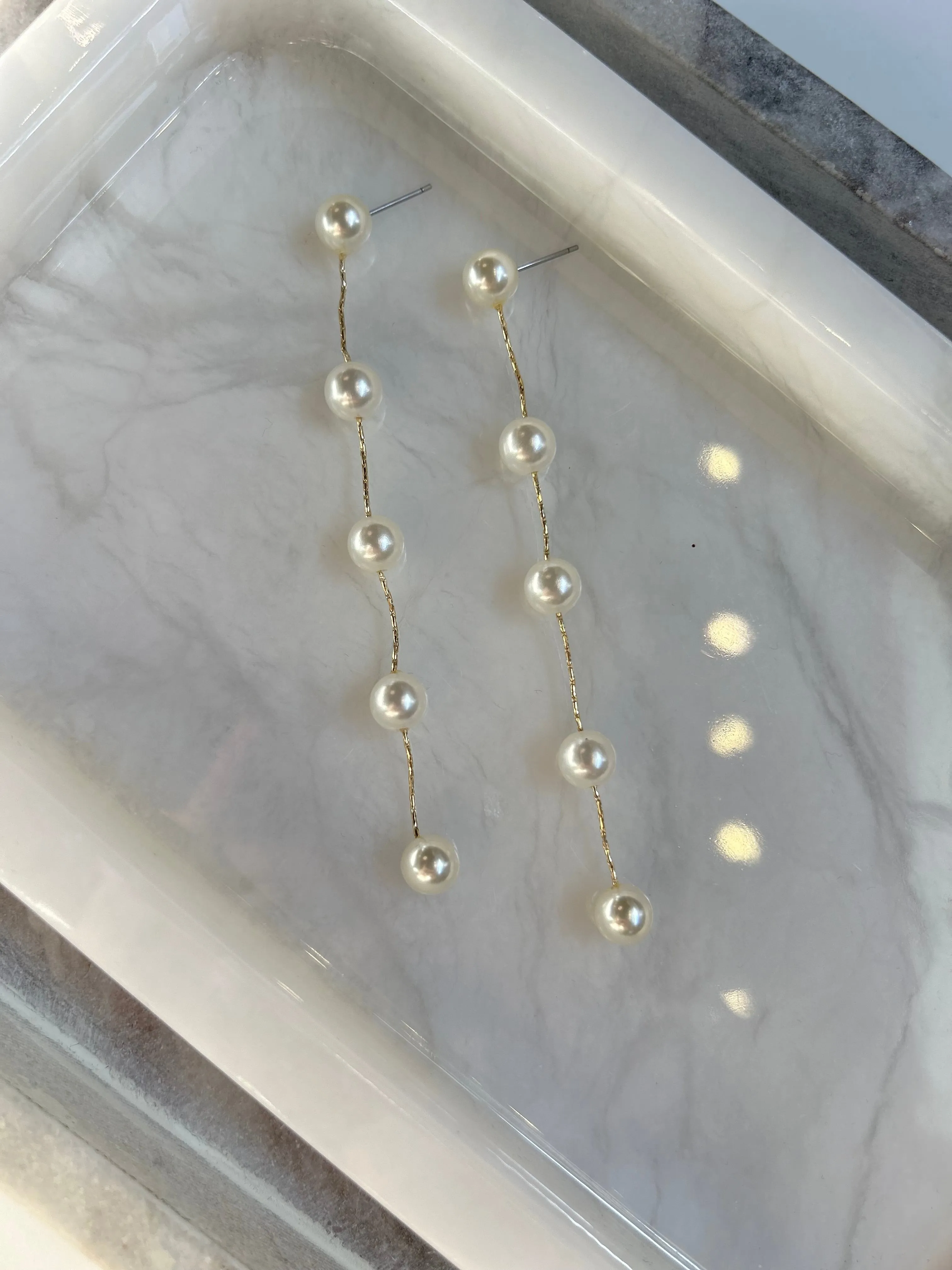 Floating Pearl Dangle Earrings