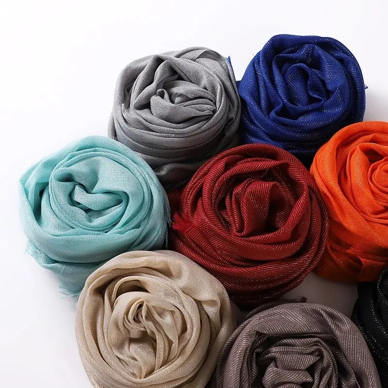 Glamour Hijab/Shawl With Golden Threads