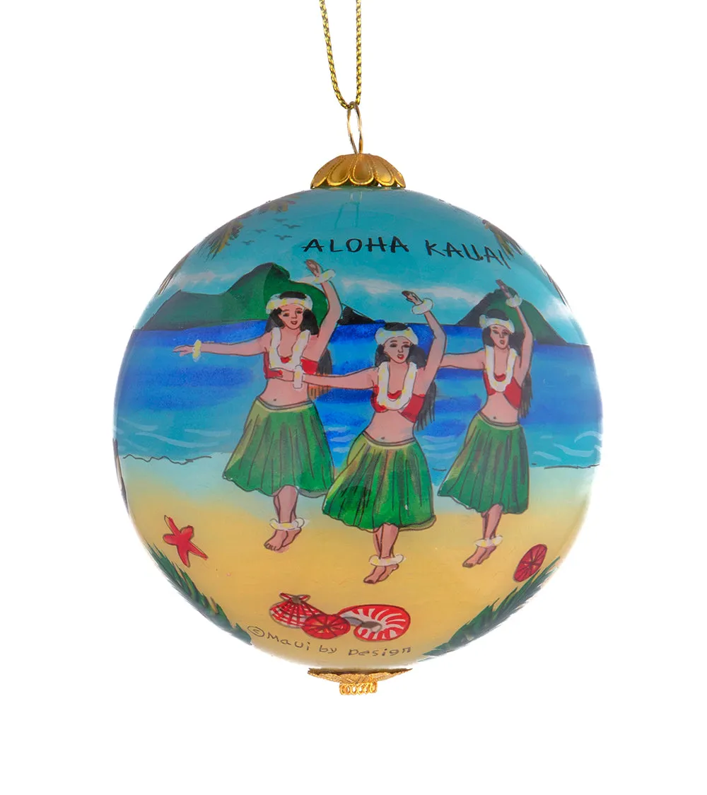 Glass Ornament - Hula Paradise Hawaii