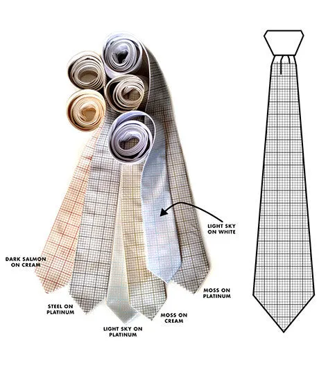 Graph Paper Necktie, Grid Paper Tie.