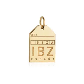 Ibiza Spain IBZ Luggage Tag Charm Gold