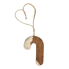 Jolly Candy Cane Hair-on Hide Ornament